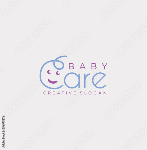 Baby Care Logo Design Concept Template . mother and baby logo.