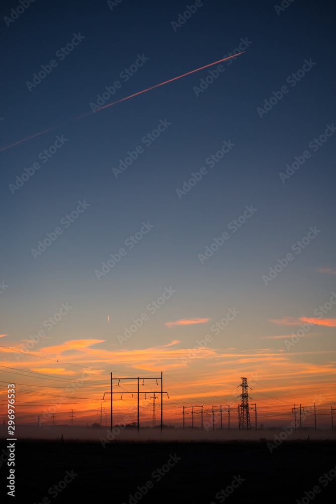 Sunset Power Lines