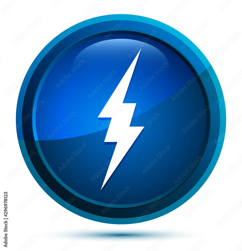 Lightning icon elegant blue round button illustration Lightning icon elegant blue round button illustration