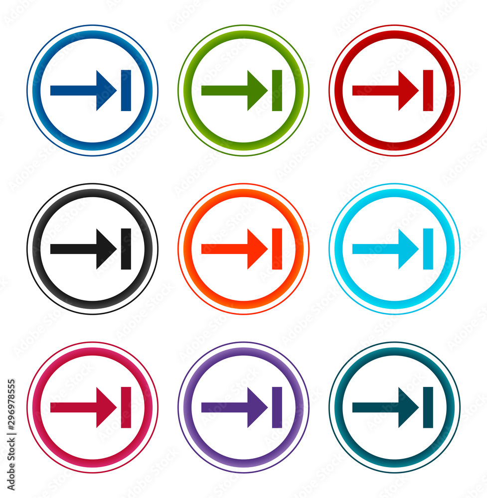 Next icon flat round buttons set illustration design Next icon flat round buttons set illustration design