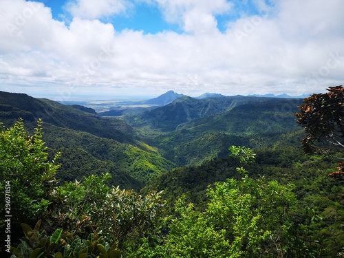 view of mountains in Mauritius