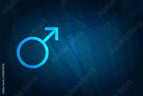 Male symbol icon futuristic digital abstract blue background