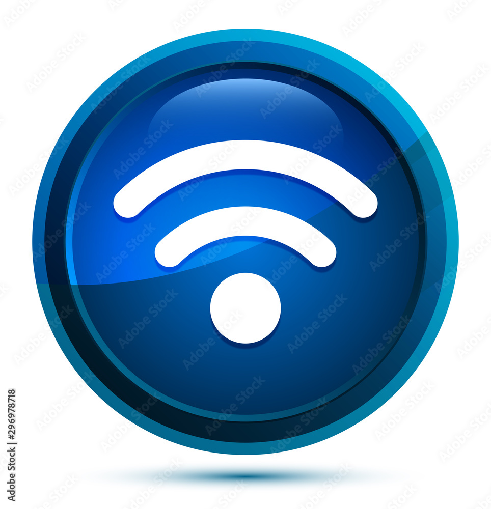 Wifi icon elegant blue round button illustration Wifi icon elegant blue round button illustration
