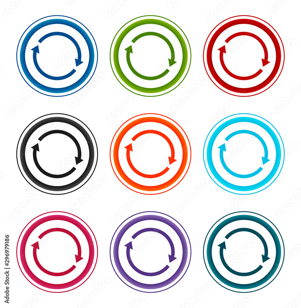 Update arrow icon flat round buttons set illustration design Update arrow icon flat round buttons set illustration design