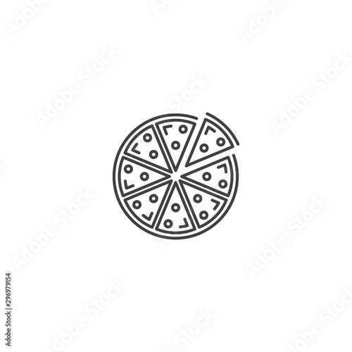 Pizza, italian food. Vector logo icon template