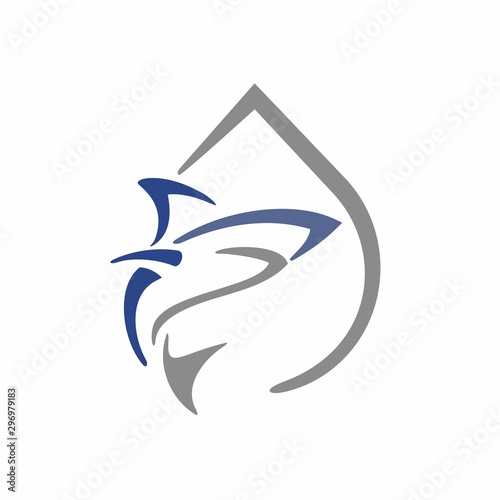 Shark  logo design template vector illustration