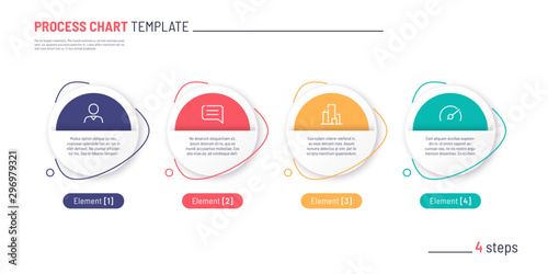Vector infographic process chart template. Four steps