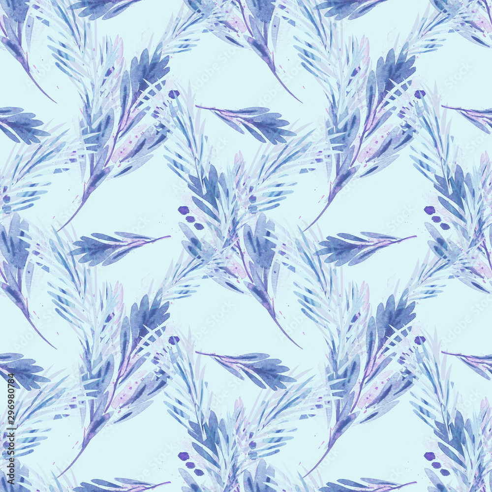 Seamless Pattern of Branches with Berries. Watercolor Background. Seamless Pattern of Branches with Berries. Watercolor Background.
