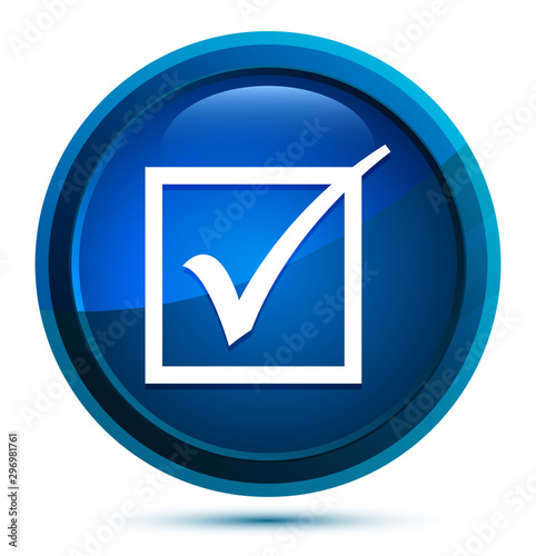 Check box icon elegant blue round button illustration