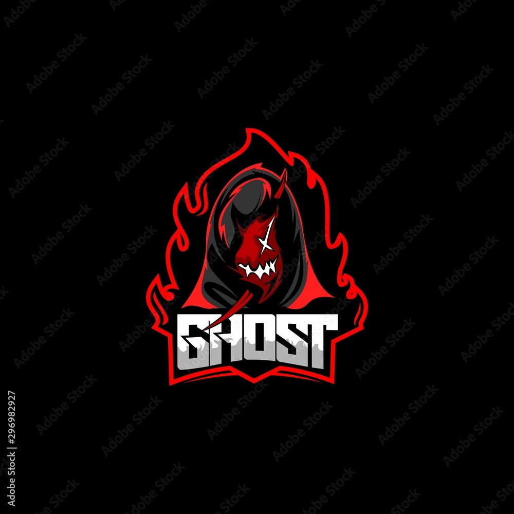 ghost mascot logo team Stock Vector Adobe Stock