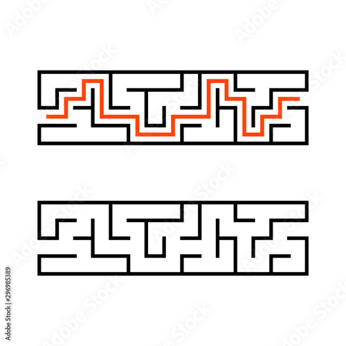 Abstact labyrinth. Educational game for kids. Puzzle for children. Maze conundrum. Find the right path. Vector illustration.