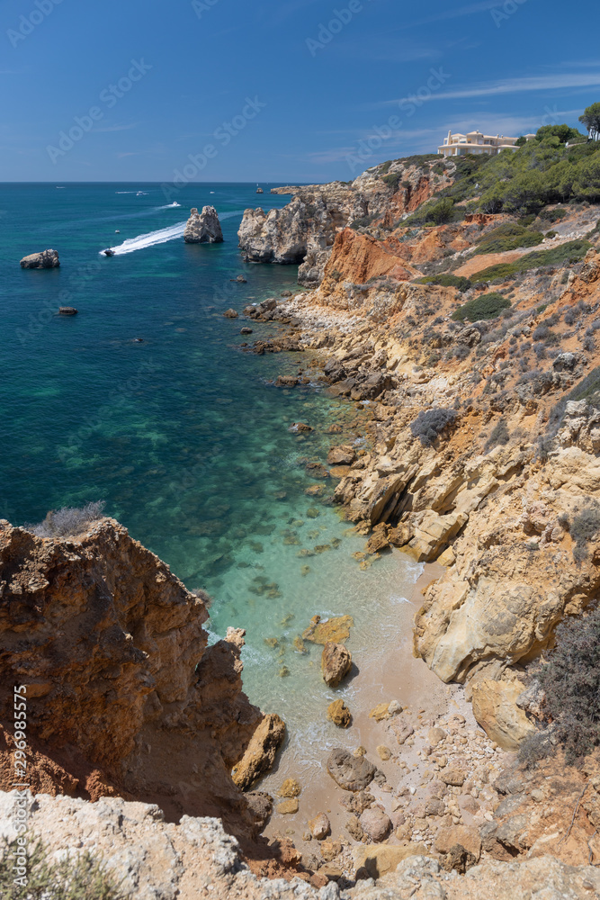 Coast of the Algarve area in Portugal.