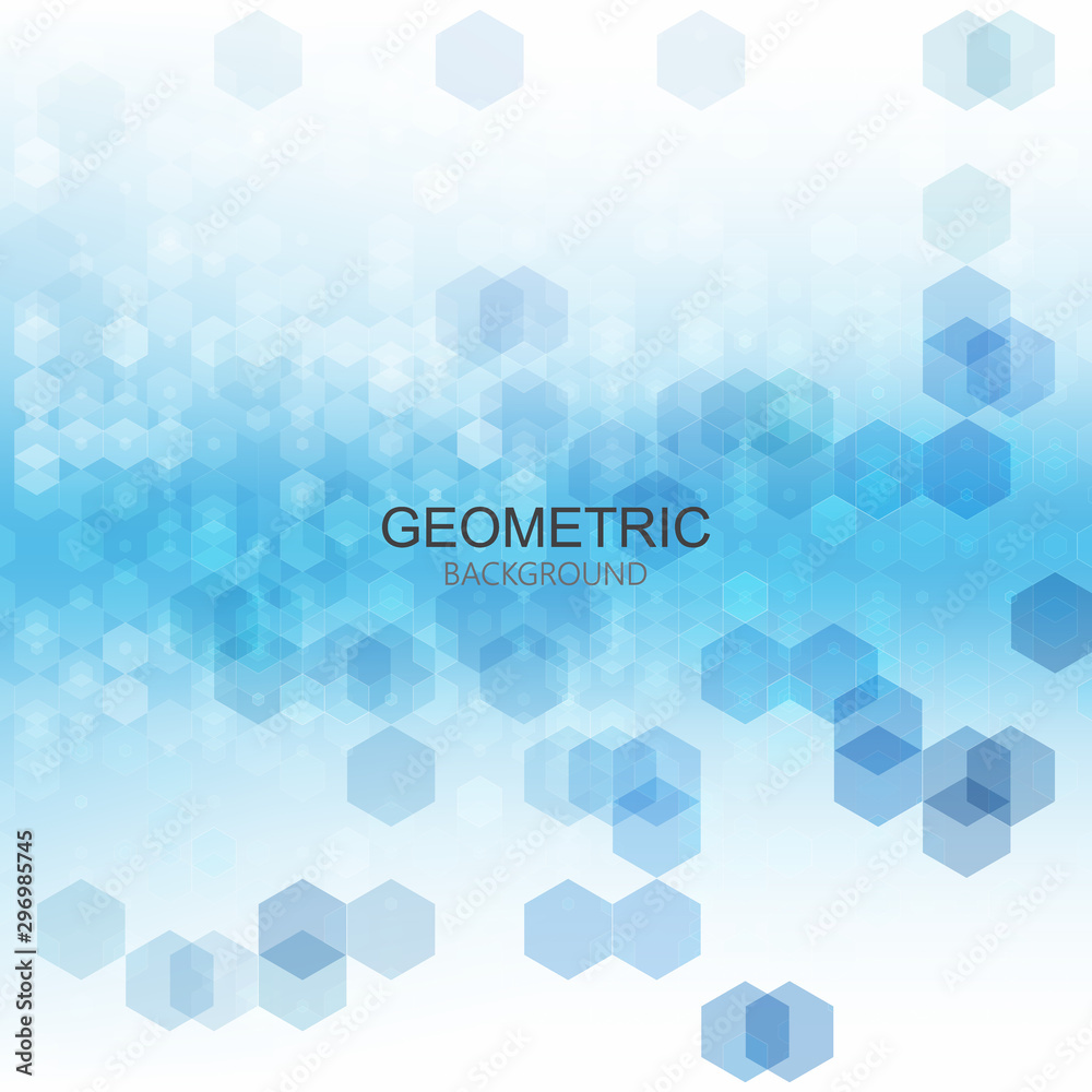 Abstract geometric background of blue vector hexagons Abstract geometric background of blue vector hexagons