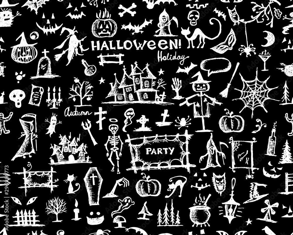 Halloween seamless pattern for your design