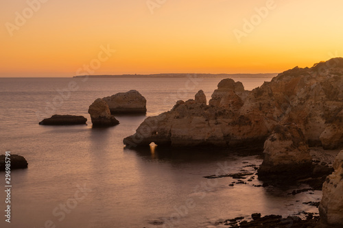 Summer sunset on the coast of Portugal.