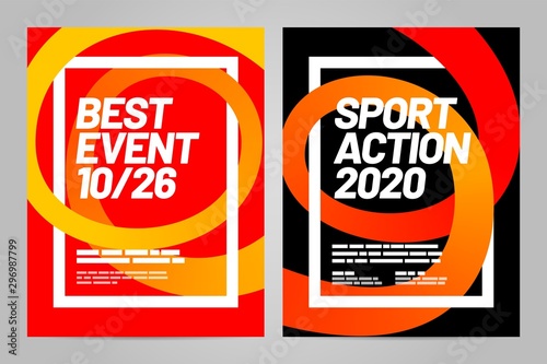 Poster design with dynamic shapes for sport action, invitation, awards or championship. Sport background.