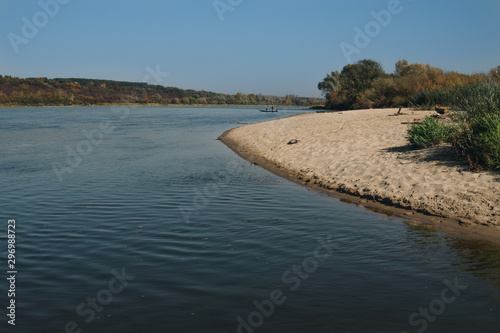 sandy beach over Vistula river