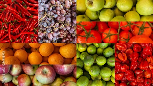 Fototapeta Naklejka Na Ścianę i Meble -  Lovely healthy food together in a collage