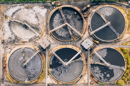 Aerial drone photography of industrial facilities in Poland, Europe.