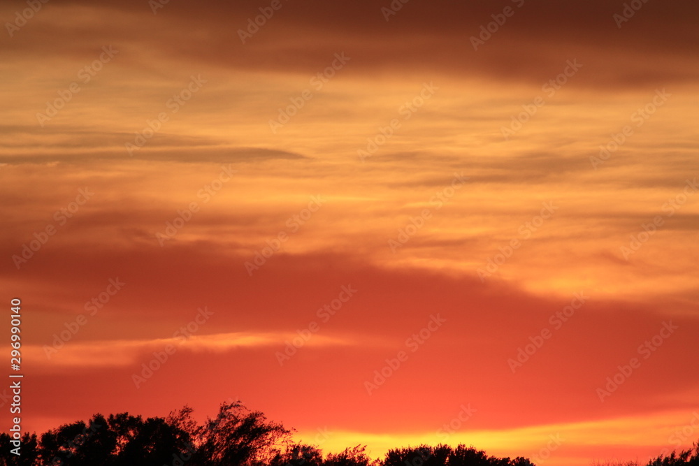 Kansas Sunset out in the country with a colorful Sky in the evening.