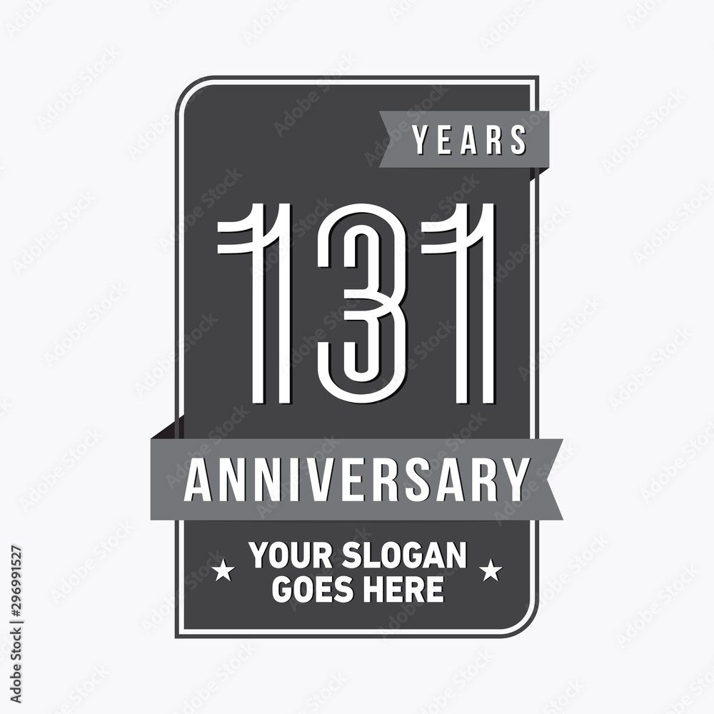 131 years anniversary design template. One hundred and thirty-one years celebration logo. Vector and illustration. 131 years anniversary design template. One hundred and thirty-one years celebration logo. Vector and illustration.