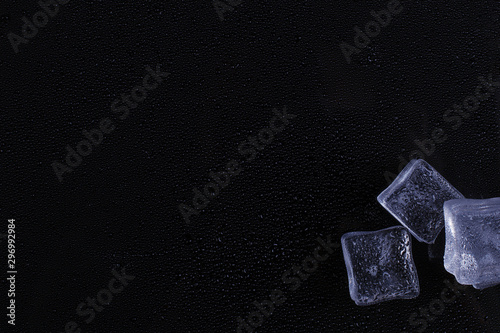 Fototapeta Naklejka Na Ścianę i Meble -  Beautiful ice cube on a black background.