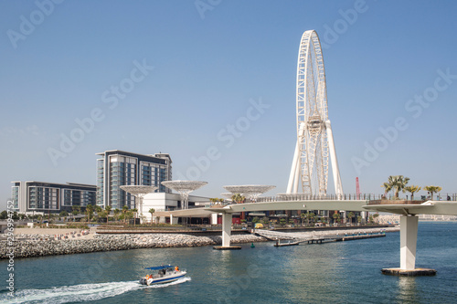 Photography Beautiful View of Bluewaters Island with Ain Dubai World's tallest observation f