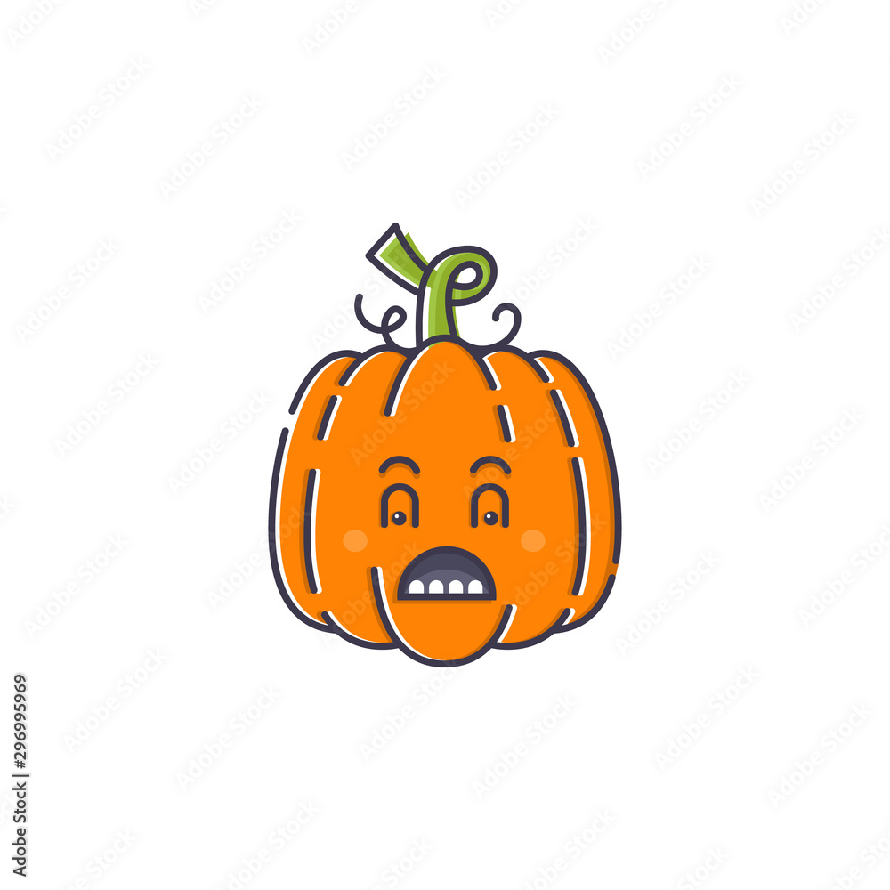 Halloween pumpkin line icon, outline vector sign Halloween pumpkin line icon, outline vector sign