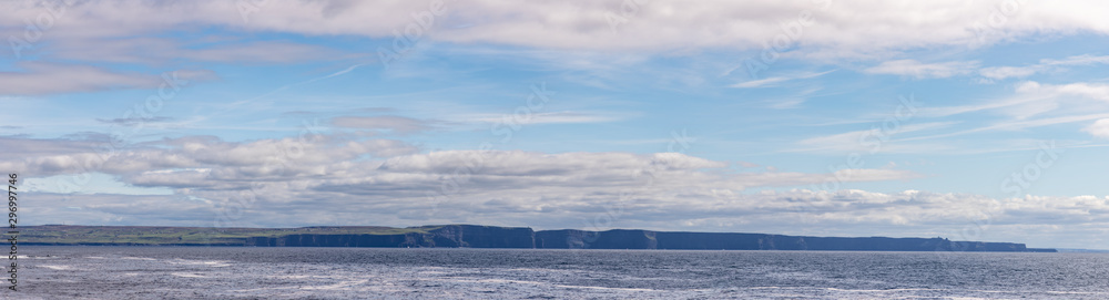 Panorama of the Cliffs of Moher from Inisheer island