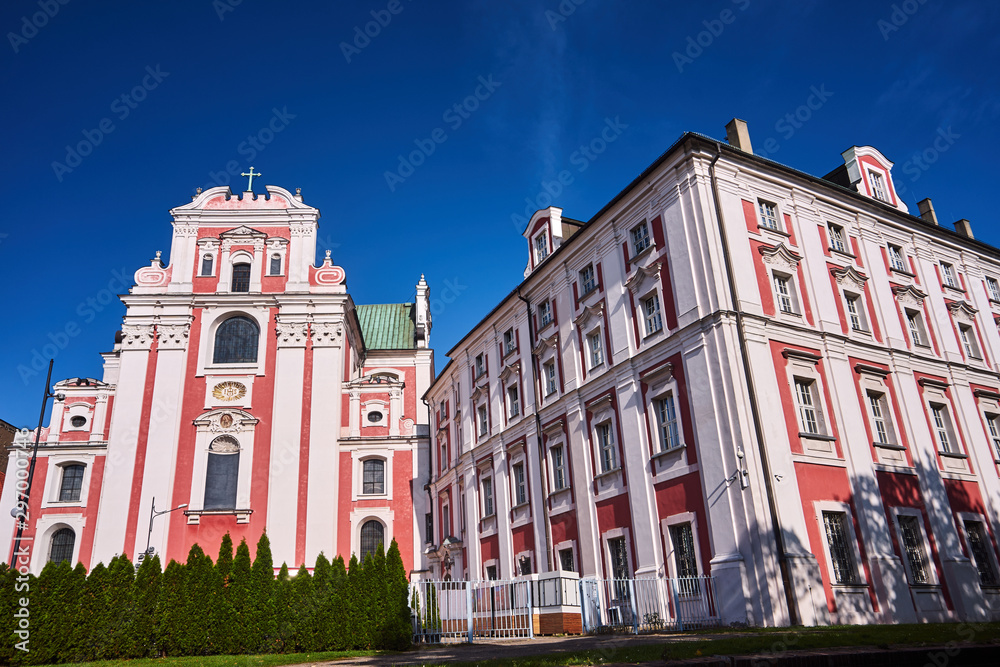 Baroque Catholic Church and a historic religious building in Poznan.