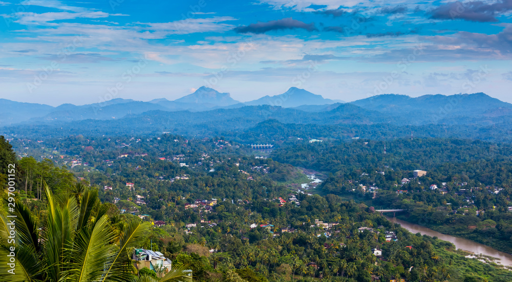Beautiful panoramic landscape view in Sri Lanka. Visit Sri Lanka concept.