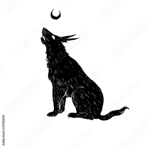 Fotografie Wolf horn Illustration