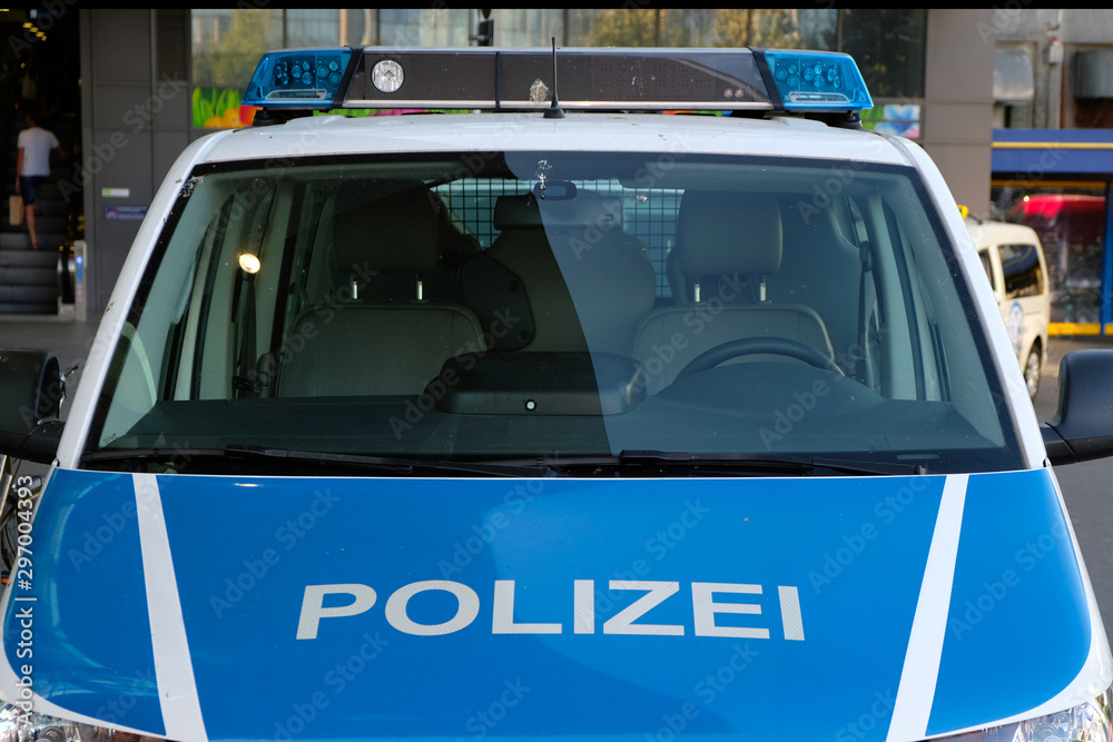 Obraz premium Polizei Streifenwagen Blaulicht