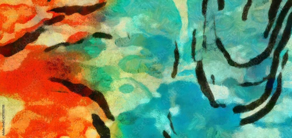 Fototapeta premium Abstract chaotic watercolor spots and lines on vintage paper. Artistic drawing texture background.