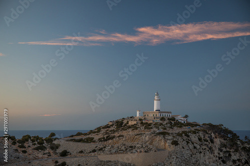 Majorca lighthouse in sunset