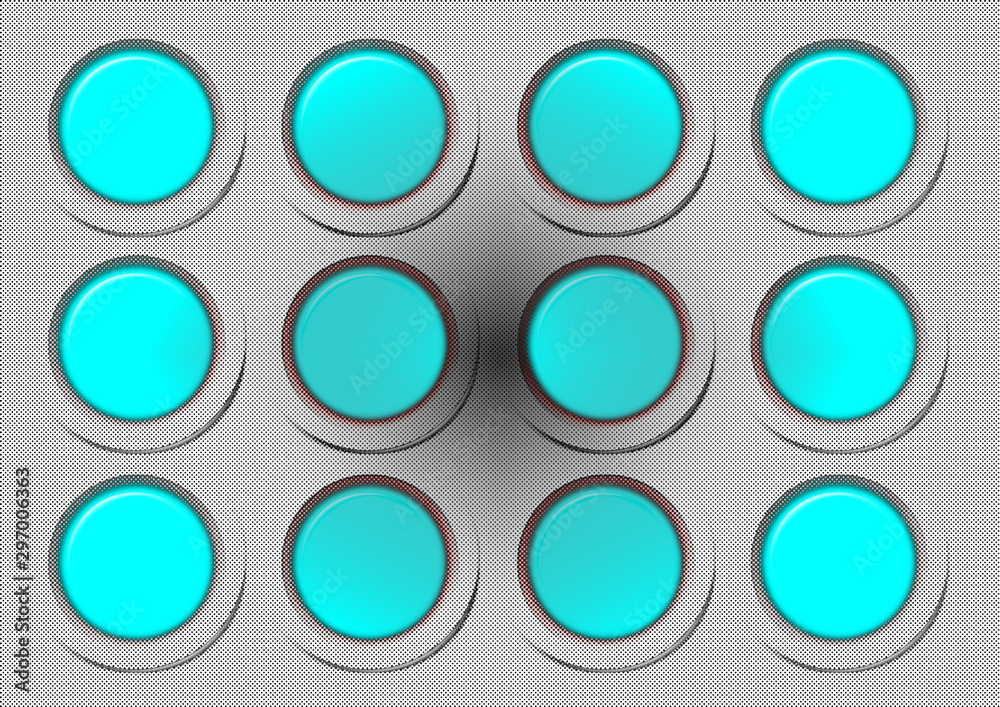 Blue circles with black dots Blue circles with black dots