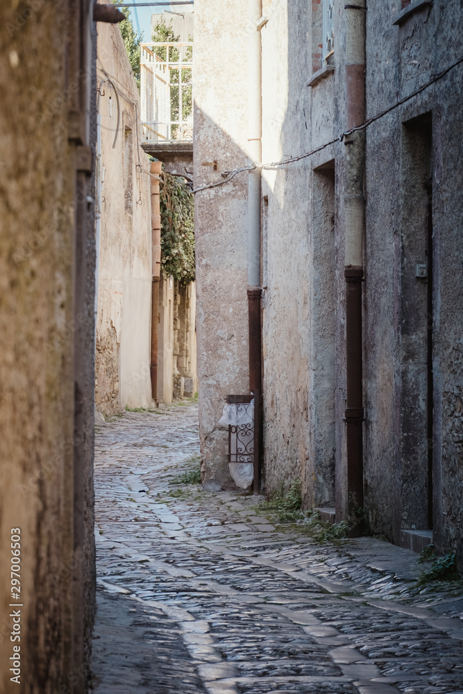 Street of the ancient city of Erice. Sicily, Italy Street of the ancient city of Erice. Sicily, Italy
