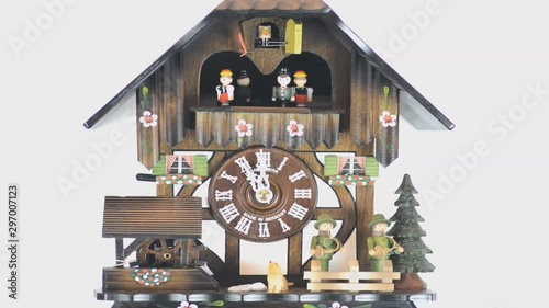 View of an art vintage cuckoo clock. photo