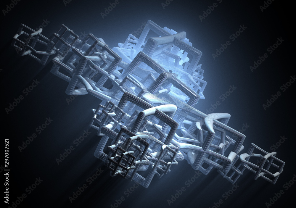 Fractal abstract surreal background geometry - obrazy, fototapety, plakaty 