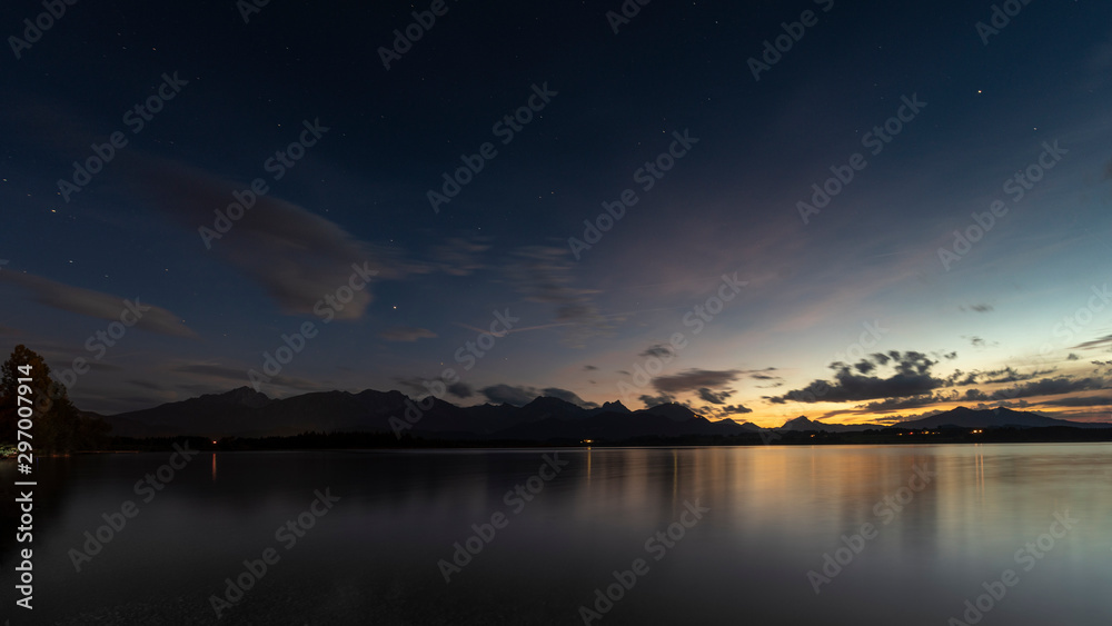 sunset over lake - hopfensee