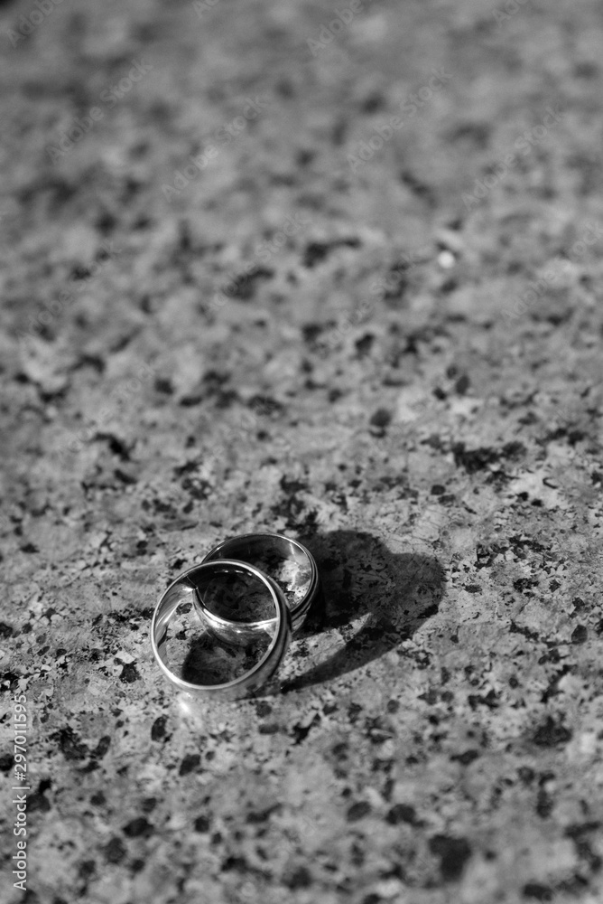 wedding rings, Wedding rings on a stone background wedding rings, Wedding rings on a stone background
