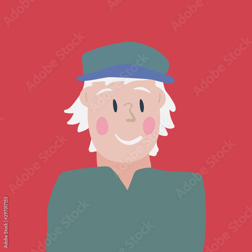  Smiling human icon. Human avatar. Simple cute characters. Cute friendly people. Flat cartoon vector illustration. - Vector