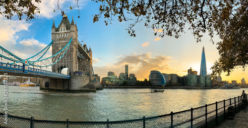 Photography Famous landmarks of London, Tower bridge, More London riverside and the Shard am