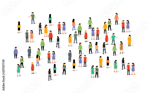 Vector people group crowd social team large person together people network communication