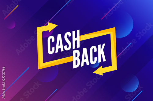 Cash back offer banner design. Promotion refund cashback money sale poster