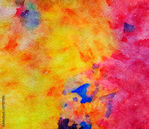 Abstract design pattern in happy bright colors, warm volume brush strokes on ...