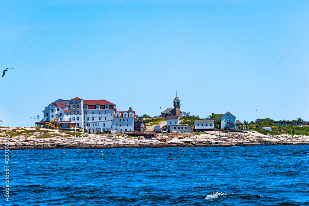 The Star Island, one of the Isles of Shoals, New Hampshire. Island was settled in the early of 17th century by fishermen.