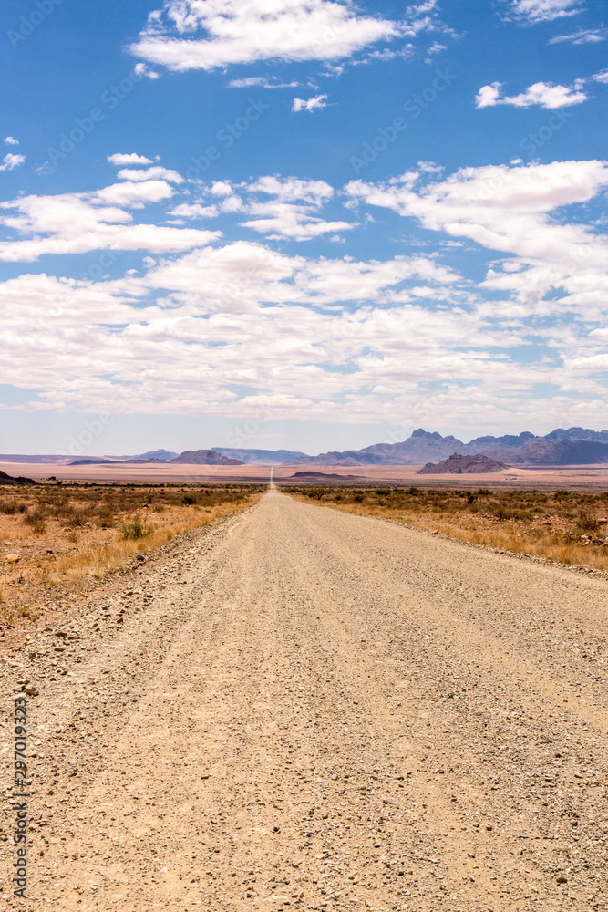 Driving through the Namibian Desert near Sossusvlei