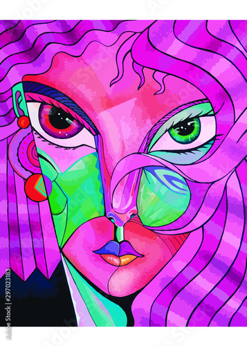 Retrato cubista de mujer
