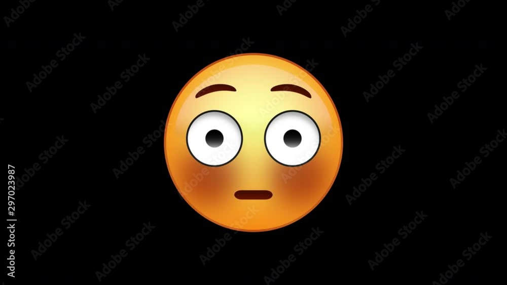 Flushed emoji emoticon animated loops. Easy integration to any video with luma matte Flushed emoji emoticon animated loops. Easy integration to any video with luma matte
